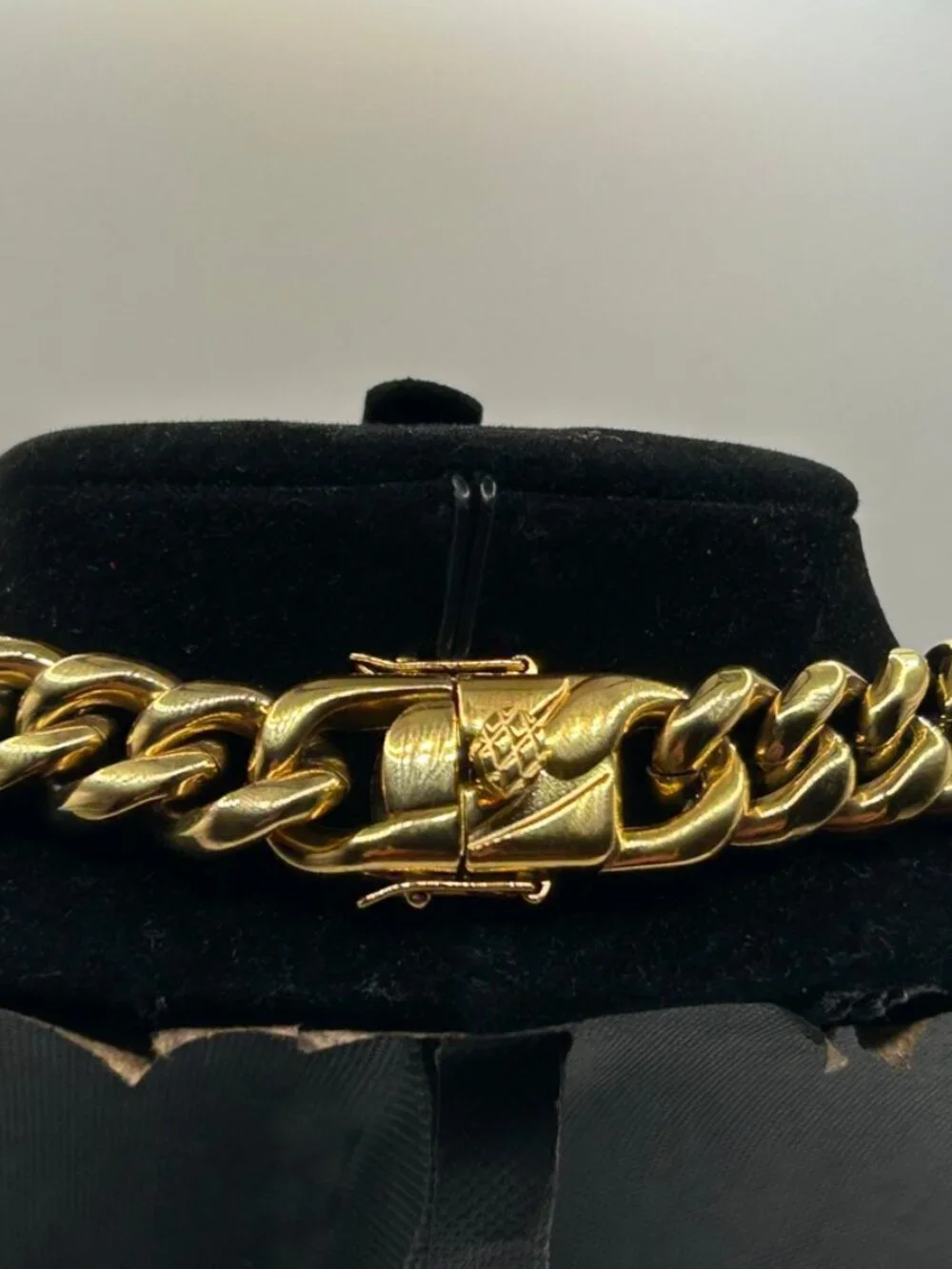 Miami Cuban Chain 14mm 18 Inch Real Gold Stainless Steel Plated Mens Solid New